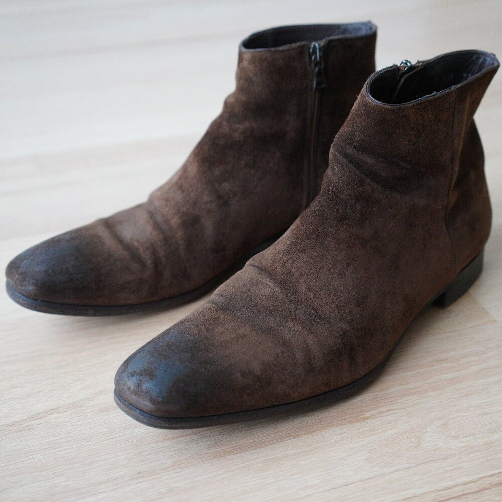 Prada Men's Brown Suede Boots